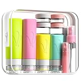 INSFIT 17 Stück Silikon Reiseflaschen Set mit Etiketten, FDA zugelassene 90ml Reisegrößenbehälter, BPA-freie, auslaufsichere, quetschbare Silikonschläuche für Shampoo, Spülung, Lotion, Seife