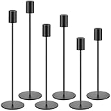 Snarflun Kerzenständer 6 Set, Kerzenständer Stabkerzen 33/29/23cm, Metall KegelKerzenleuchter Vintage für Party Hochzeit Deko,Tischdekorationen,Heimdekorationen ﻿ (6, Schwarz)