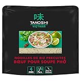 TANOSHI Vietnam – vorgekochte Reisnudeln mit Pho-Rindfleischgeschmack – traditionelles vietnamesisches Gericht bestehend aus Reisnudeln – duftende Brühe mit Kräutern und Rindfleisch – fertig in 2