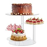 Focenat Tortenständer 4 Etagen, Acryl Cupcake Ständer, Clear Dessert Display Stand, Kuchenständer, Gebäckständer, Muffins Macarons Donut Ständer, für Hochzeit Geburtstag Mottoparty (Ø 30cm/18,6cm)
