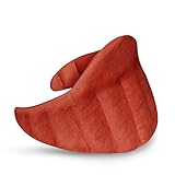 LESCHI 11 Kammer Körnerkissen XXL - mikrowellengeeignetes Wärmekissen gegen Verspannungen an Nacken, Schultern und Rücken - aus natürlicher Bio Baumwolle & Bio Weizen - Dreieck, Rot, 60x28 cm
