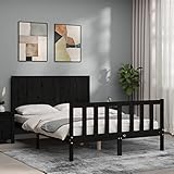 BOWEKAM Home & Garten - Bettgestell ohne Matratze Schwarz 120x200 cm Massivholz Pinien-Möbel Auswahl