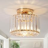 ZYDTRIP Kristall Deckenleuchte Semi Unterputz Deckenleuchte Moderne Kristall Kronleuchter für Wohnzimmer Flur Esszimmer Küche
