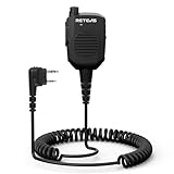Retevis HK011 Funkgerät Lautsprecher Mikrofon,funkgerät mikrofon 2 Pin,Aktive Geräuschunterdrückung,Kompatibel mit Walkie Talkie RT24 RT27 RT668 Baofeng BF-888S UV-5R BF-88E JUCJET(1 Pack)