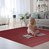 DE-COmmerce Bambusteppich Massive Aurora, 120x180 cm, 17mm gehärtete Stege, massiver Teppich ohne Bordüre, Bambusmatte