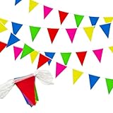 40 m, 80 Stück Wimpelkette, Partydekoration, Wiederverwendbare, wasserdichte Dreiecksflaggen, Dekoration für Hochzeiten, Geburtstage, Partys und Feste