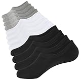 CLOSEMATE 6 Paar Sneaker Socken Herren & Damen Füßlinge Baumwolle Füsslinge Unsichtbare Socken Invisible No Show Socks für Sneaker Mokassins Loafer 2Schwarz 2Weiß 2Grau 43-46 L