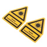 Veemoon 2stücke Vorsicht Aufkleber Sicherheitssticker Für Laserwarnungen Selbstklebende Warnschilder Für Industrie Baustellen Labore Und Krankenhäuser Erhöht Die Und Schützt Vor
