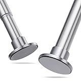 Duschvorhangstange Edelstahl Kein Bohren & Rost Verstellbar Silber Teleskopstange Duschstange Ausziehbar für Badezimmer, Kleiderschrank, Fenster oder Türen(74-138cm)
