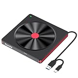 Aumdie Externes DVD CD Laufwerk, USB 3.0 & Type-C Tragbar CD DVD +/-RW Brenner Optische Laufwerke CD ROM/DVD Laufwerk extern für PC Laptop Desktop MacBook Windows 11/10/ 8.1/7 Linux/Mac