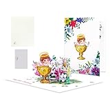 CGACCSD Taufkarten in 3D – Goldener Kelch, Geburtstagskarte, Gebet, buntes Zubehör, Segen, Dekoration für Nursery, tragbar, für religiöse Zeremonien