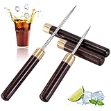 Edelstahl Eispickel 2 Stück Eispickelwerkzeug mit Holzgriff, Pick Werkzeug Brechen von EIS rutschfest Punch Crusher für Bars Küche Picknicks Camping Restaurant Zuhause Barkeeper