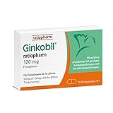 Ginkobil® ratiopharm 120 mg Filmtabletten stärken die Gedächtnisleistung und Konzentrationsleistung* mit dem Extrakt aus Ginkgo biloba, 30 Filmtabletten