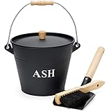 INNO Stage Ascheeimer mit Deckel und Griff, verzinkter Eisenascheimer für Kamin, Feuerstellen und Holzofen