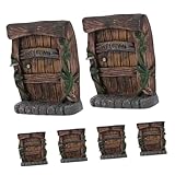 Gadpiparty 6 Stück Teiliges Miniatur-Zaubertür wetterfestem Resin leichte Garten Baumdeko kompakte Miniaturhäuser für Bonsai Terrarien und Outdoor-Mikrolandschaften