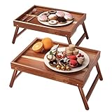 Fibogollo Betttablett aus Bambusholz, 2 Stück