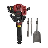 Erdlochbohrer tragbarer Benzin Bagger 52CC 6500r/min 2-Takt Digger Benzinmotor Grabenfräse mit Schaufel, Spitzes Pickel, Flache Spitzhacke für Gärten
