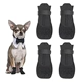 4 Stück Hundeschuhe Pfotenschutz Hunde Schuhe Outdoor atmungsaktiv Hundeschuhe Hundesocken Anti Rutsch für Füße mit Einer Breite von ca. 3,7 cm S