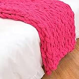 dsmsdre Decken Und Überwürfe, Handgestrickte Grobstrickdecke 100 X 100 cm, Grobe Handgefertigte Gestrickte Wolldecke, Große Netzbettüberwurf, Gestrickte Decke Für Sofa, Sofa, Sch,B-120x180cm