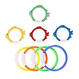 HEALSOPTHY 8 Stück Teiliges Farbenfrohe Tauchringe für Wasserspielzeug für Unterwassertraining und Tauchspiele im Pool für Jungen und Langlebig und Hautfreundlich Zufällige