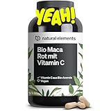 Bio Maca Rot – 3000 mg Bio Maca rot pro Tagesdosis – 180 Kapseln – Mit natürlichem Vitamin C, ohne Magnesiumstearat – zertifiziert Bio, hochdosiert, vegan, in Deutschland produziert & laborgeprüft