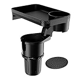 WANGCL Auto Becherhalter Expander Tray Multifunktionale Automotive Cup Anbringbares Tablett mit 360° Drehung Abnehmbarer Tablett Tisch Verstellbarer Boden