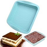 LANYOTA Silikon Backform Brownie Kuchenform, 26x25x5cm Brownieform Eckig,Antihaft Backformen, Silikonformen zum Backen von Brownies Tiramisu
