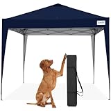 Quictent Pavillon 3x3m Wasserdicht Faltpavillon Stabil Winterfest, Pop-Up Klicksystem, UV-Schutz 50+, Gartenzelt, Partyzelt, Festzelt Blau