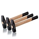 STAHLWERK 3 x Hammer Schlosserhammer 300g robuster Stahlkopf, Griff aus Hickory | Gut ausbalanciertes Gewicht, ergonomischer Griff aus hoch belastbarem, bruchfestem und langlebigem Hickory-Holz