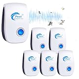 Ultraschall Schädlingsbekämpfer, 6 Stück Elektronische Insektenschutzmittel & Moskitoschutz Innenräumen, Pest Control Repeller für Moskito, Kakerlake, Mäuse, Spinnen, Fliegen