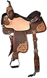 Deen, Enterprises Sattel für Erwachsene, klassisch, hochwertig, handgefertigt, Premium-Leder, Komfort, Westernfass für Rennen, Trail, Reitsport, Pferdesattel, Größe 38,1 cm, Sitzfläche erhältlich