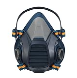 Gasmaske Vollmaske,Vollmaske Atemschutzmaske Staub Survival Nuklear und Chemie mit Aktivkohlefilter,Staubmasken Atemschutz Feinstaub für Gase Dämpfe, Chemikalien (MS59-Halbgesicht Atemschutzmaske)