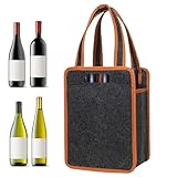 Wine Tote Filztasche - Griff Carrier Für Weintransporte Im Freien | Stylischer Flaschenhalter Für Picknick, BBQ & Travel Use | Langlebige Filztasche Für Sichere Weintrage, Kompakte Aufbewahrungstasche