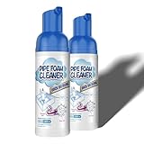 Starkes Schaum-Rohrreiniger-Set (2 x 60ml) – Kraftvoller Abfluss-Freiniger gegen Verstopfungen in Küche & Bad | Entfernt Haare, Fett & Gerüche | Für alle Rohrtypen (PVC, Metall) (120ml)
