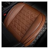 Universal Auto Stuhl Pad Matte Vorne Auto Sitz Abdeckung PU Leder Autos Sitzkissen Autos Seat Protector Autositzbezug(Brown)