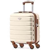 Flight Knight Leichtes, Starres Abs-handgepack Mit 4 Radern, Zugelassen Fur Uber 100 Fluggesellschaften, Darunter Air France, Ryanair Und Easyjet, 45x36x20cm