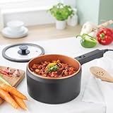3 PAGEN® Elektrischer Kochtopf mit Deckel, Antihaft Hot Pot Multikocher, Kochen ohne Herd, Elektropfanne, Elektro-Kochtopf mit 2 Temperaturreglern, Multifunktional und energiesparend, 300/600W