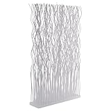 CREEDWOOD RAUMTEILER Kinki | 110x70x17cm(HxBxT), Weidenholz | Zweig Raumtrenner, Paravent, Deko Stellwand, Mobile Trennwand, Weiden Dekoelement, gewellter Sichtschutz | Farbe: weiß