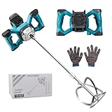 Akku Farbmörtelrührer Kompatibel mit Makita Batterie, Brushless Farb-Mörtelrührer Betonmischer Mit Rührquirl Durchmesser 10-15cm (6-Gang-Getriebe, max 680r/min, ohne Akku)