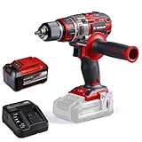 Einhell Professional Akku-Bohrschrauber TP-CD 18/80 Li BL Power X-Change (18 V, Brushless, 80 Nm, 13 mm Bohrfutter, 2 Gang, 19 Drehmomentstufen, Bohrstufe, inkl. 5,2 Ah Akku & Ladegerät)