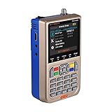 GT MEDIA V8 Satelliten Sat Finder Meter Satellitenfinder DVB-S / S2 / S2X Signalempfänger H.265 Hardware Sat-Detektor, HD 1080P Frei für FTA 3,5 'LCD Eingebauter 3000mAh-Akku zum Anpassen von Sat Dish