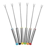 Fonduegabeln,Fondue Forks 6 teile/satz Edelstahl Schokolade Käse Dessert Fondue Topf Gabeln Küche Werkzeug Geschirr,rostgeschützt, korrosionsbeständig und langlebig
