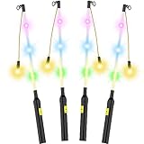 Hianjoo 4 Stück Laternenstab Kinder mit LED für St. Martin, 50cm LED Elektronischer Laternenstab für Laternenfest, Kinderpartys, Halloween, Weihnachten - Transparent