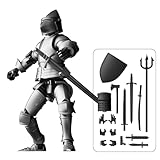 MEIEST Ritter Rüstung Aktionsfigur,Mehrgelenkig Beweglich Roboter Schaufensterpuppe T13,Mehrere Zubehörteile, Tischdekoration, Kreative Geschenke (Schwarz)