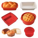 5 Stück Silikon Bbackform，Silikon Backformen Set，für Gebäck Brot Backen, Antihaft & Wiederverwendbare