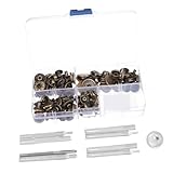 Ipetboom 40 Sätze Teiliges Druckknopf Kupfer mit Installationstools Langlebige Leder snaps und Knöpfe für Jeans Taschen Jacken DIY Lederhandwerk Rostfrei Robust und Vielseitig Einsetzbar