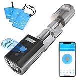 WELOCK Türschloss Fingerabdruck Touch41,Elektronisches Fingerabdruck Türschloss Haustür,Biotech-Fingerabdruck Schließzylinder IP65 mit RFID-Karte,Verstellbarer für 50-100mm Tür