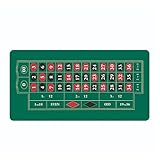 Relaxdays Roulettematte 60x120 cm, Pokerunterlage mit Aufbewahrungsrolle, rutschfeste Gummiunterlage, Casinospiele, grün