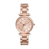 Fossil Damenuhr Carlie, Quarzwerk, 35mm Rose Gold Edelstahlgehäuse mit einem Edelstahlarmband, ES4301