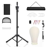 Depsylqz Verstärkter Perückenständer mit Mannequinkopf - Verstellbarer Perückenkopfständer mit Kopf für Perücken - Mannequinkopf Set für Kosmetologie